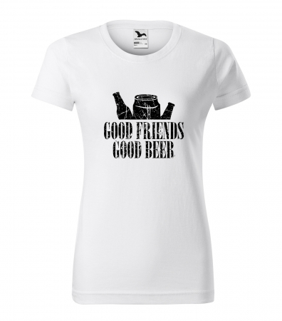 Tricouri cu mesaj - Tricou personalizat pentru petrecareti, cadoul perfect, Good Friends, Good Beer