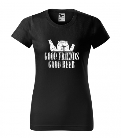 Mesaje petrecere - Tricou personalizat pentru petrecareti, cadoul perfect, Good Friends, Good Beer
