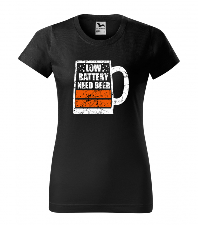 Mesaje petrecere - Tricou personalizat pentru petrecareti, cadoul perfect, Low Battery, Need Beer