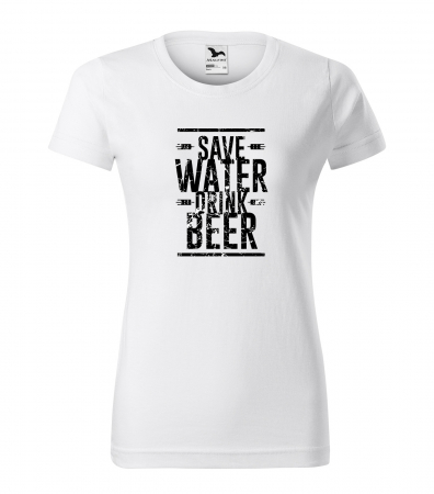 Tricouri cu mesaj - Tricou personalizat pentru petrecareti, cadoul perfect, Save Water, Please Drink Beer