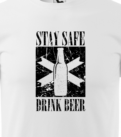 Tricou personalizat pentru petrecareti, cadoul perfect, Stay Safe, Drink Beer [1]