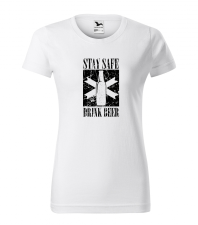 Tricouri cu mesaj - Tricou personalizat pentru petrecareti, cadoul perfect, Stay Safe, Drink Beer