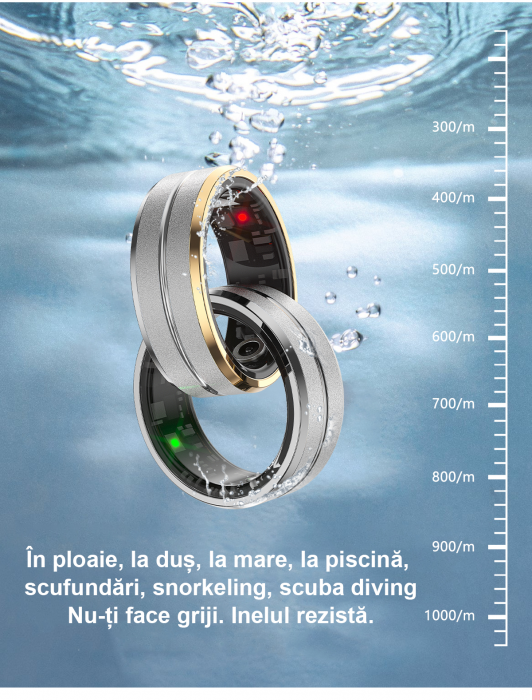 Inel smart inteligent DDOLI®, ultra-usor 2.9g, monitorizare somn, calorii, activitati fitness, ritm cardiac, oxigen din sange, rezistent la apa [13]