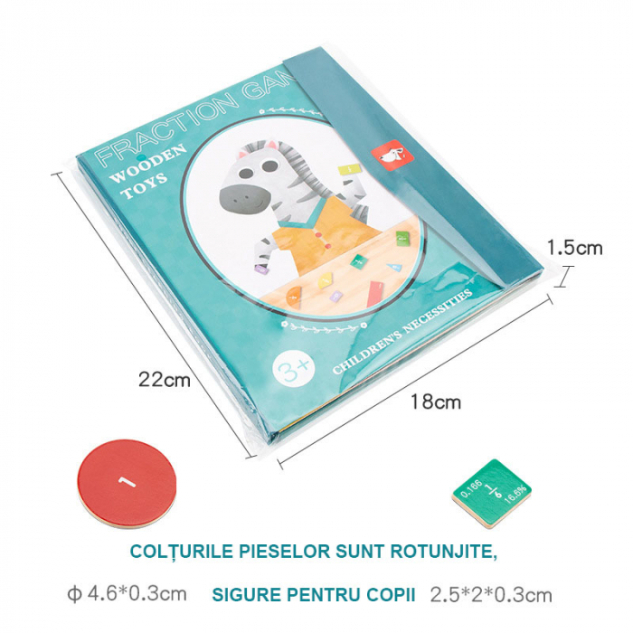 Învață Fracțiile prin Joacă – Carte Interactivă cu Figuri Magnetice (5-10 ani) [3]