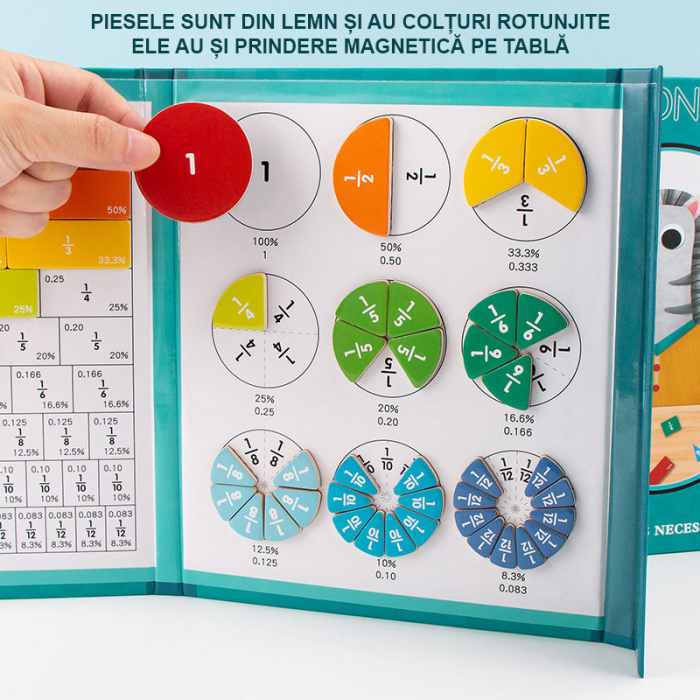 Învață Fracțiile prin Joacă – Carte Interactivă cu Figuri Magnetice (5-10 ani) [2]