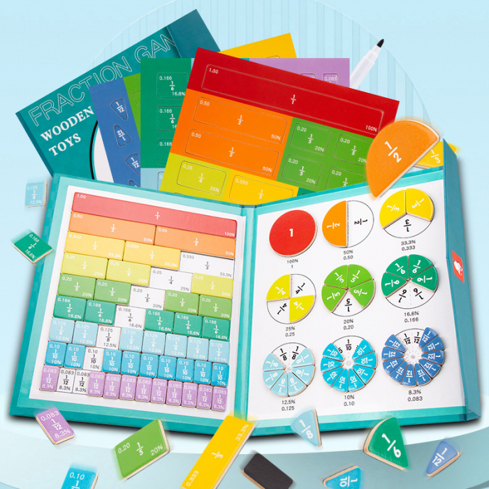 Învață Fracțiile prin Joacă – Carte Interactivă cu Figuri Magnetice (5-10 ani) [5]
