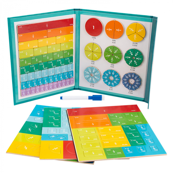 Învață Fracțiile prin Joacă – Carte Interactivă cu Figuri Magnetice (5-10 ani) [6]