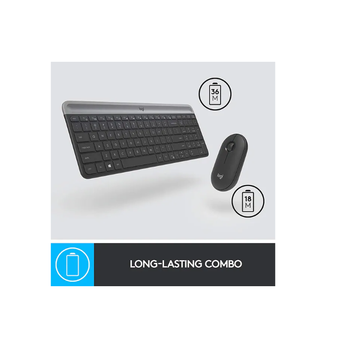 Kit tastatura si mouse Wireless LOGITECH MK470 Slim, USB, Layout US INT [5]
