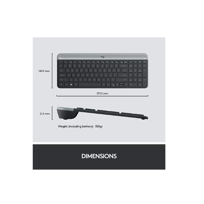 Kit tastatura si mouse Wireless LOGITECH MK470 Slim, USB, Layout US INT [7]
