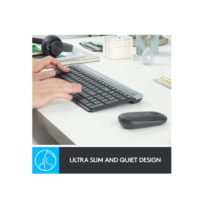 Kit tastatura si mouse Wireless LOGITECH MK470 Slim, USB, Layout US INT [3]