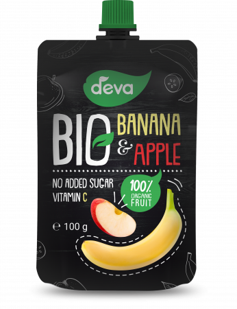 Copii peste 3 ani si adulti - Gustare BIO mar si banana 100g