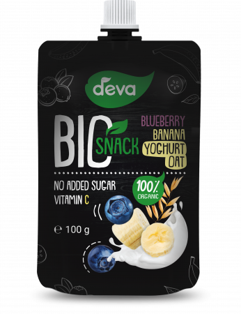 PIUREURI FRUCTE-BIO(ORGANIC) - Gustare BIO afine, banana, iaurt si ovaz 100g