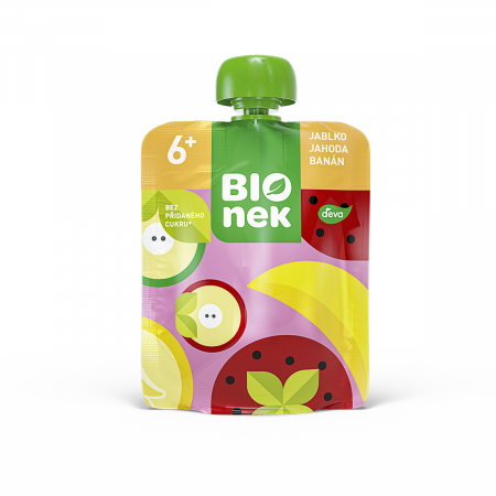 Bebelusi si copii pana la 3 ani - Gustare BIOnek capsuna, mar si banana 90g