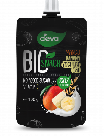 PIUREURI FRUCTE-BIO(ORGANIC) - Gustare BIO mango, banana, iaurt si ovaz 100g