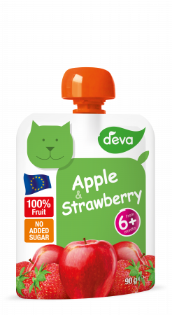 Piureuri bebelusi de la 6 luni - Gustare cu capsuna si mar 90g