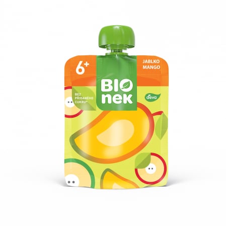 Bebelusi si copii pana la 3 ani - Gustare BIOnek mango si mar 90g