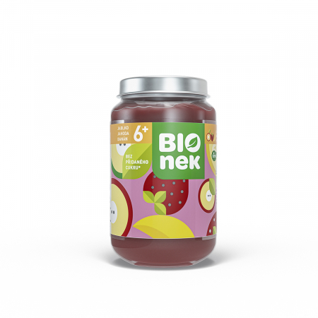 Bebelusi si copii pana la 3 ani - Piure BIOnek capsuna, mar si banana