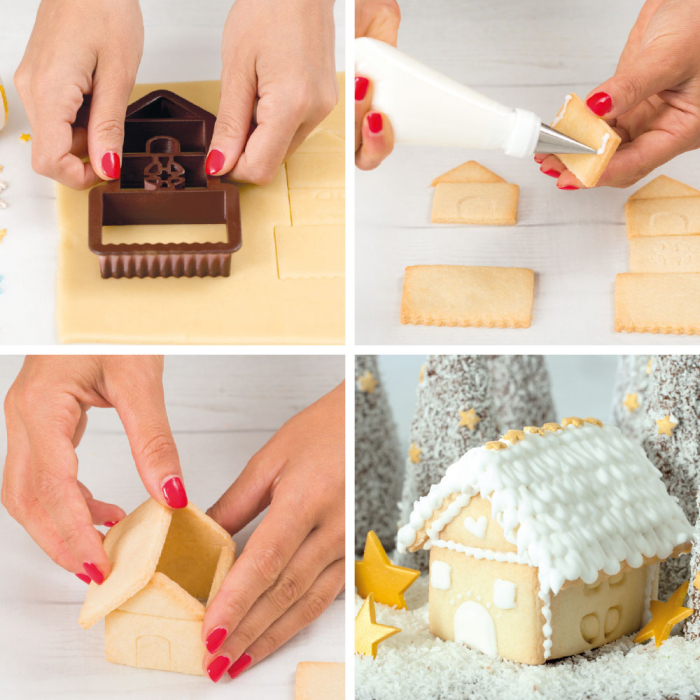 Biscuiti sau Decoruri Craciun - Decupator Plastic Casuta 3D 4.5 x 4.5 x H 5 cm [2]