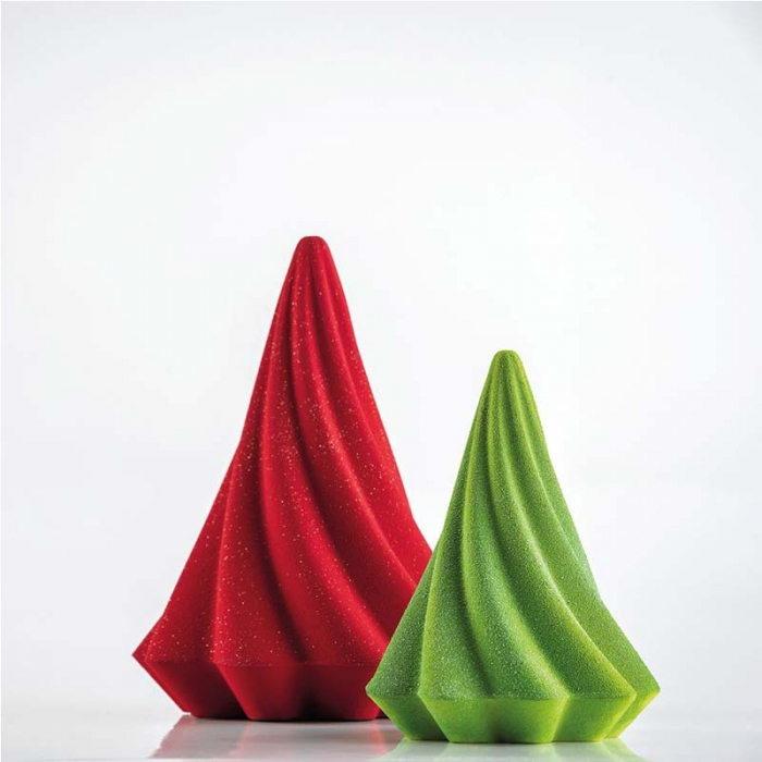 Brad Craciun Twirl 3D, Ø 15 x H 20 cm, Set Matrite Plastic 2 Subiecte Ciocolata [2]