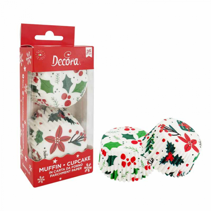 Chese L Hartie Model Craciun Ilex, Ø 5 x H 3.2 cm, 36 buc [1]