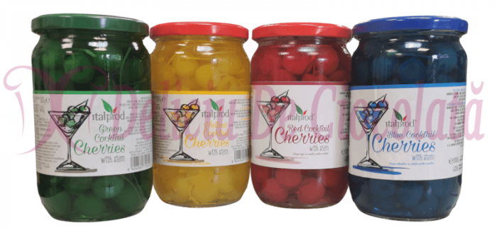 Cirese Albastre confiate pentru cocktail cu codita in sirop [3]