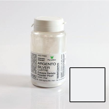 Colorant Alimentar Liposolubil Pudra Metalizata, Argintiu Perlat/Sidef, 25 gr - Azo Free [1]