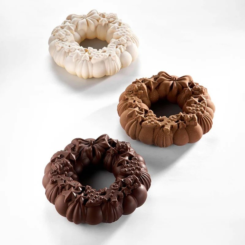 Coronita de Craciun 3D, Ø 18 x H 5.5 cm, Set Matrite Plastic 2 Subiecte Ciocolata [3]