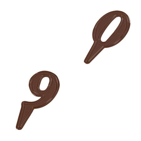 Decor Cifre 0-9 - Matrita Plastic Ciocolata [1]