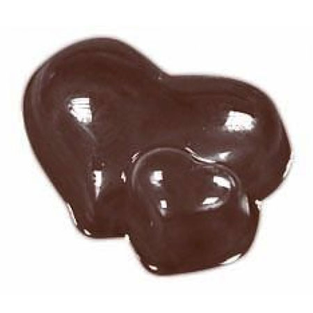 Decor Inimioare Duble Ø 2.3cm - Matrita Plastic Ciocolata [1]