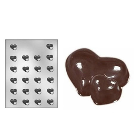Decor Inimioare Duble Ø 2.3cm - Matrita Plastic Ciocolata [3]