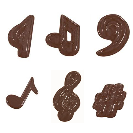 Decor Note Muzicale 6 modele - Matrita Plastic Ciocolata [1]