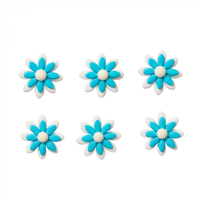Decor Zahar - Margarete Alb Albastru Ø 3.5 cm, 6 buc [2]