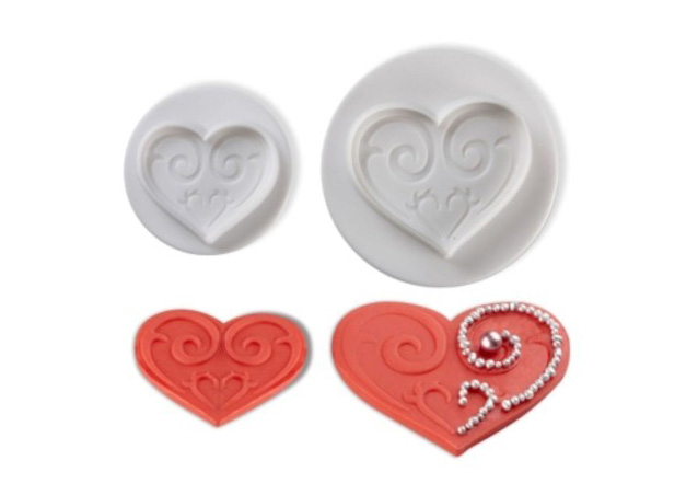 Inima Decorata - Decupatoare Plastic cu Extractor Ø 4 - 6 cm, Set 2 Buc [3]