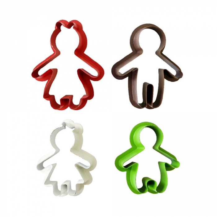 Decupatoare Plastic Craciun - Familia Fericita, 6 - 11 x 8 x H 2.2 cm, 4 buc [3]