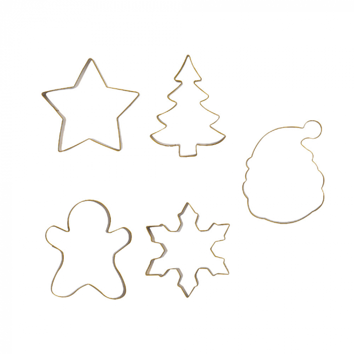Decupatoare Inox Craciun - Stea, Gingerman, Mos Craciun, Brad, Fulg Nea, 5 buc [3]
