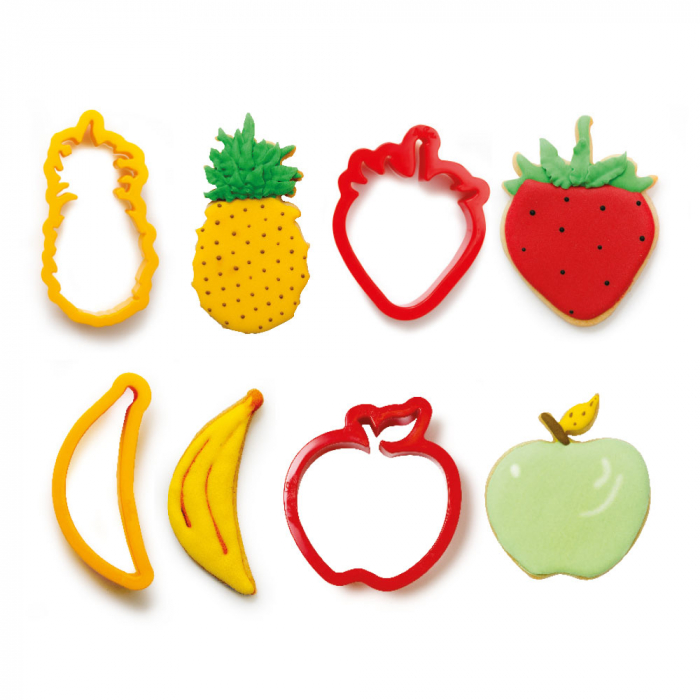 Decupatoare Plastic Fructe - Ananas, Banana, Capsune, Mar Ø 7 - 10 cm, 4 buc [3]