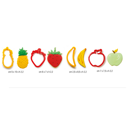 Decupatoare Plastic Fructe - Ananas, Banana, Capsune, Mar Ø 7 - 10 cm, 4 buc [2]