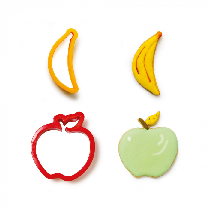 Decupatoare Plastic Fructe - Banana si Mar Ø 7.5 si 8.5 x H 2.2 cm, 2 Buc [3]