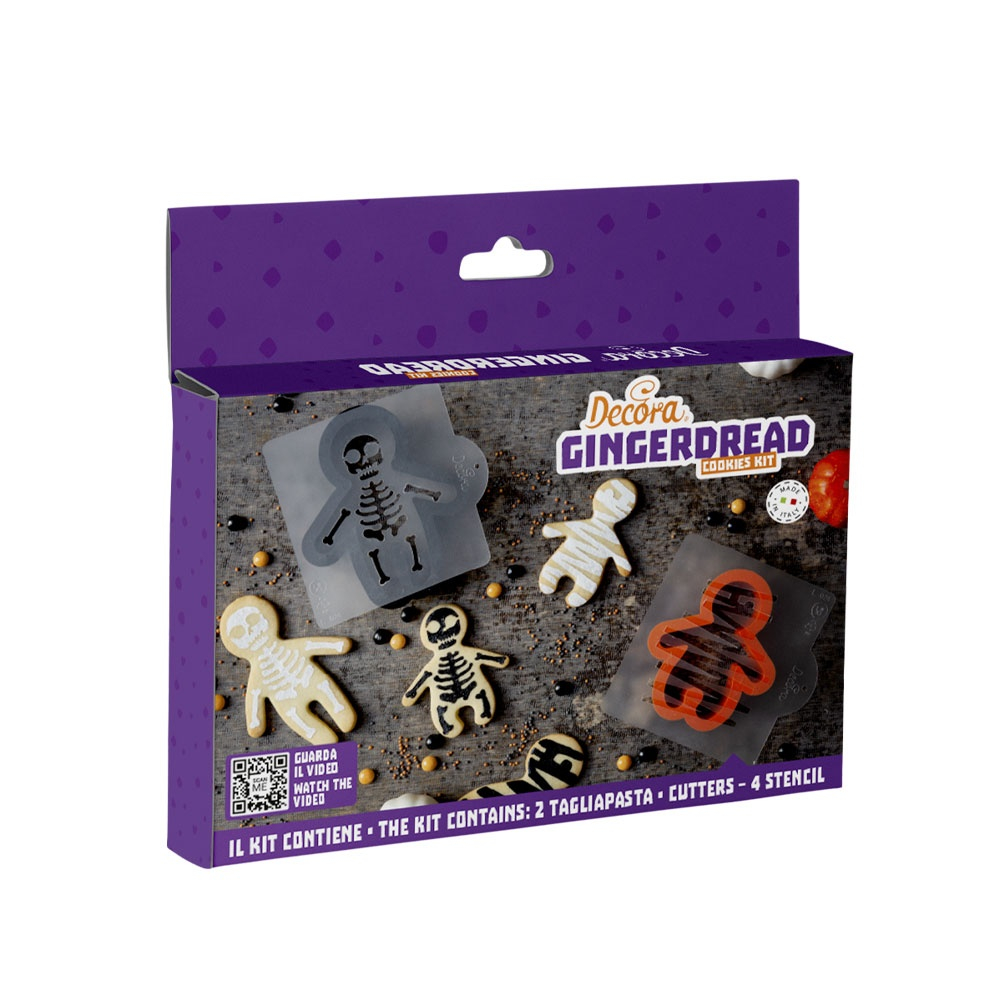 Decupatoare Plastic Halloween -Gingerdread 6.5 - 8 x 8 - 10.2 x H 2.2 cm + 4 Sabloane [1]