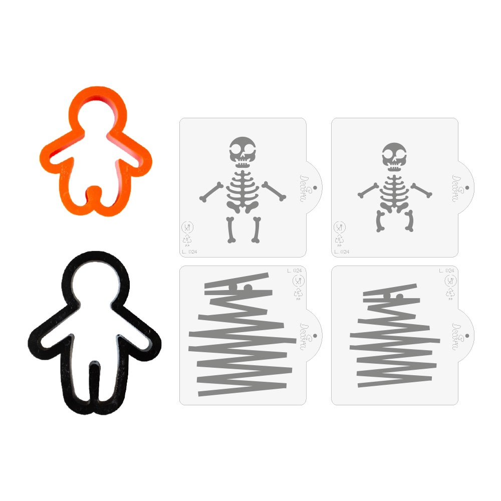 Decupatoare Plastic Halloween -Gingerdread 6.5 - 8 x 8 - 10.2 x H 2.2 cm + 4 Sabloane [5]