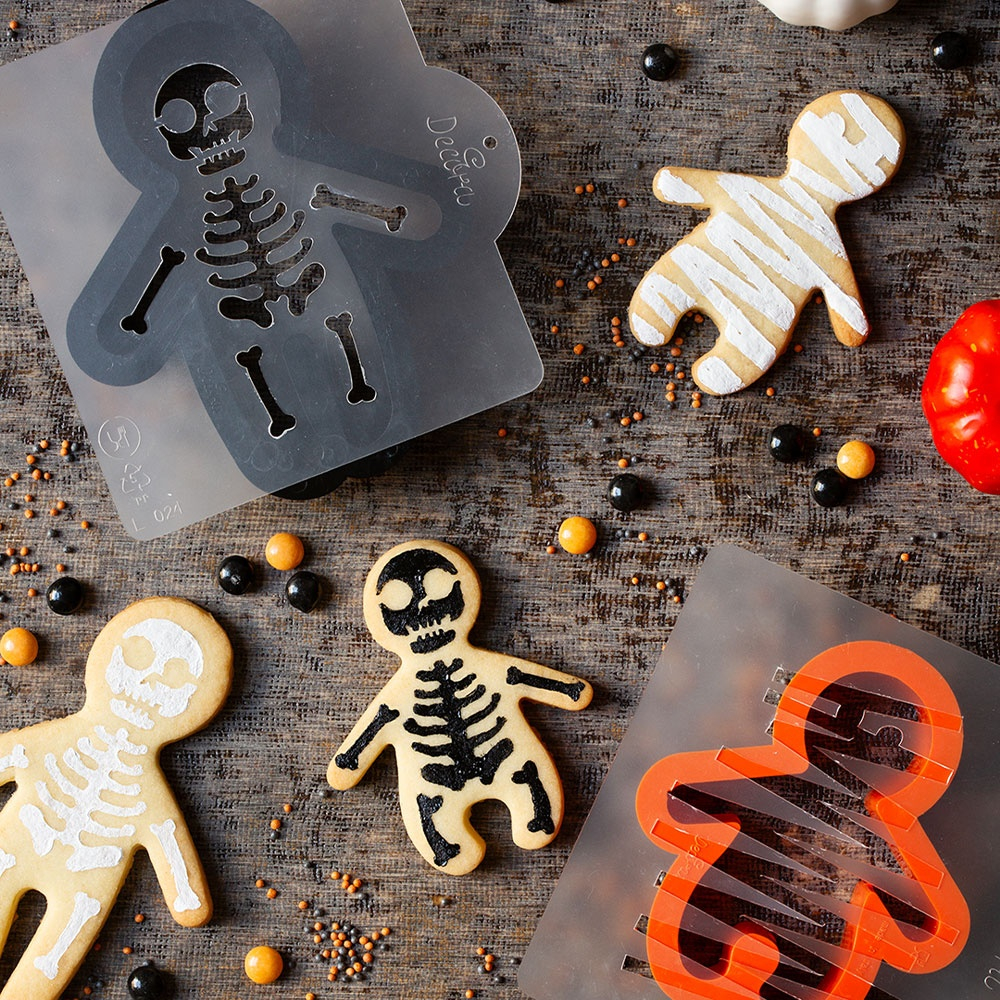 Decupatoare Plastic Halloween -Gingerdread 6.5 - 8 x 8 - 10.2 x H 2.2 cm + 4 Sabloane [3]
