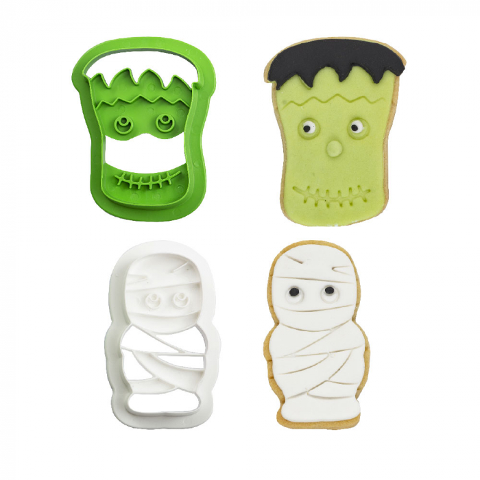 Decupatoare Plastic Halloween - Mumie si Monstru Ø 8 x H 2.2 cm, 2 Buc [3]