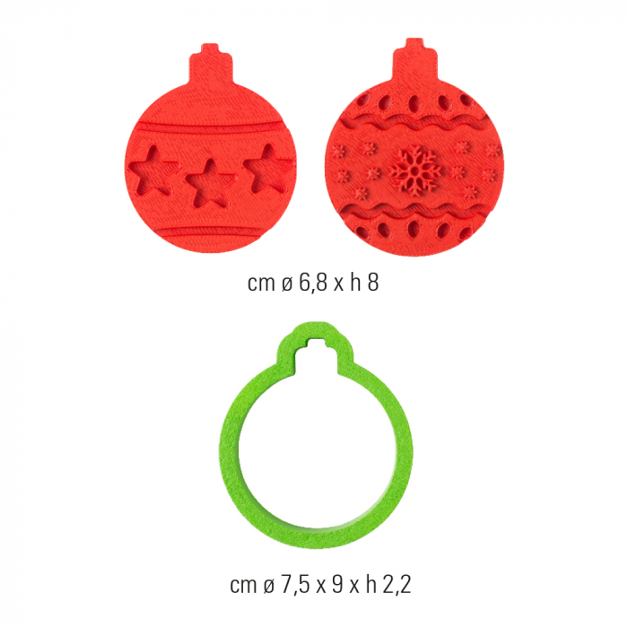 Decupator + Marcator Plastic Craciun - Globuri Ø 7.5 x H 2.2 cm, Set 3 buc [2]