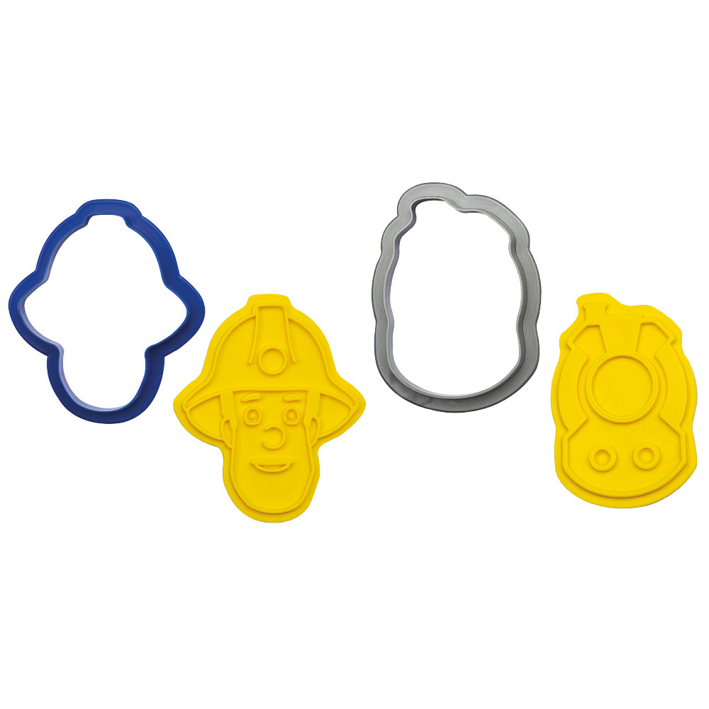 Decupator + Marcator Plastic Pompierul Sam, 8 - 9 x 6 - 8 x H 2.2 cm, Set 4 buc [2]