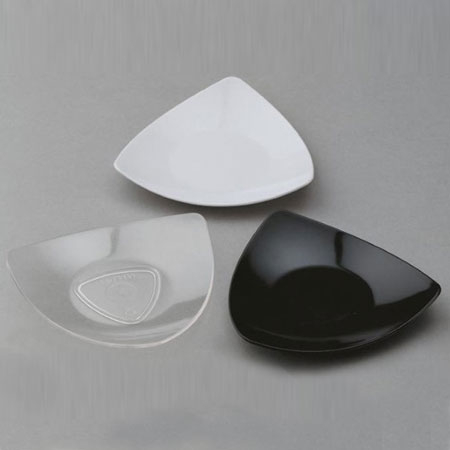 Farfuriute Triangle Ø 9 x H 1.5 cm, Plastic Transparent, Set 100 Buc [2]