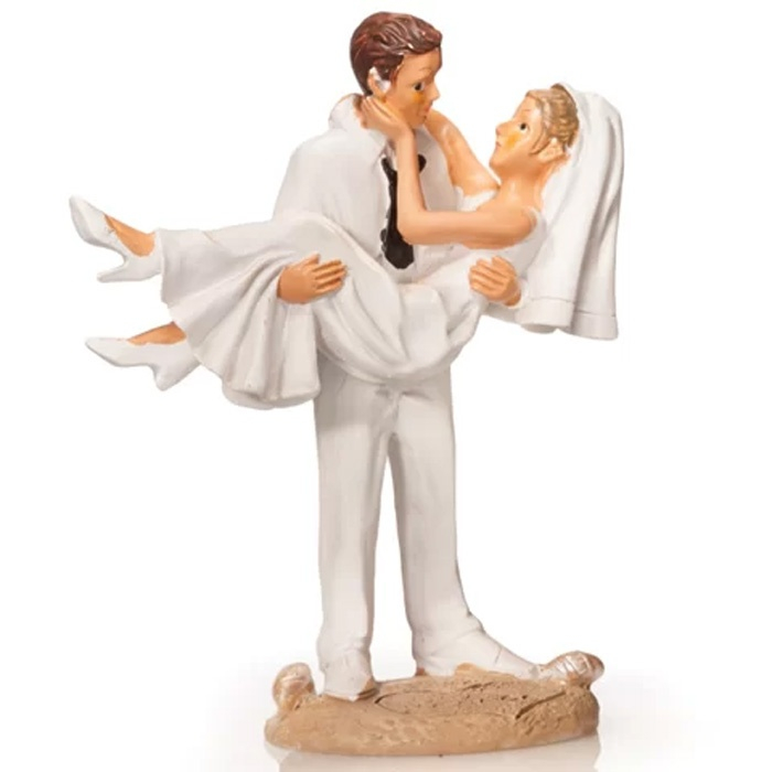 Figurina Tort Necomestibila, Mire si Mireasa Just Married H 13 cm [1]