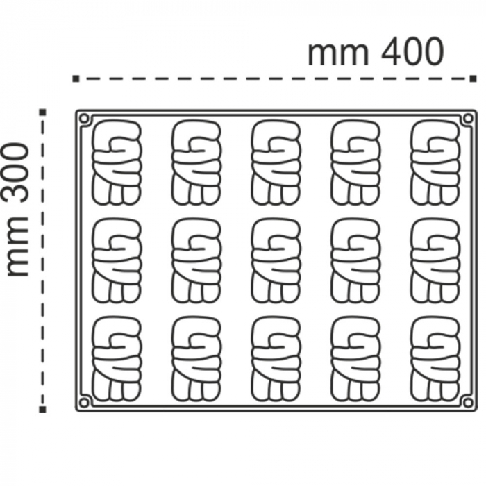 Forma Silicon Bachour, Monoportii Lovely, 8 x 4.3 x h 3.6 cm, 90 ml, 15 cavitati [2]