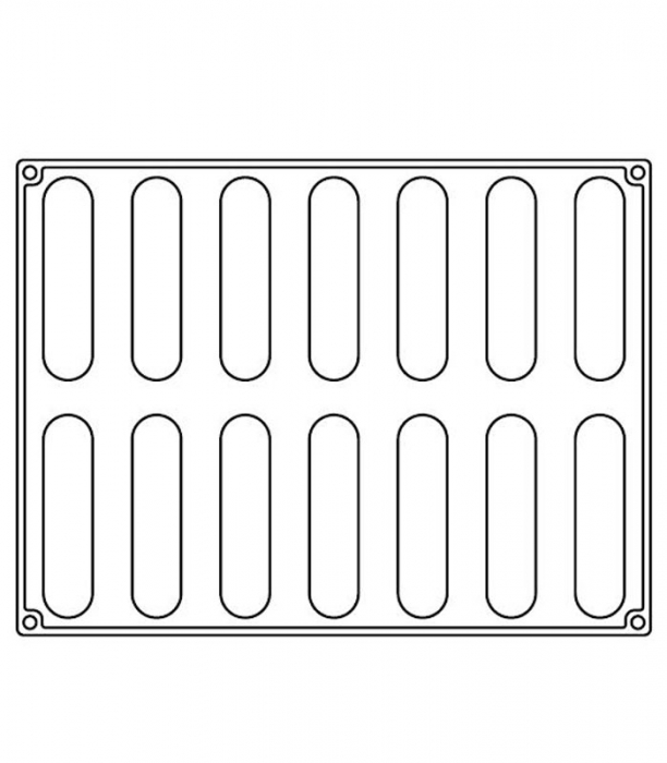 Forma Silicon Bachour, Monoportii Pastel, 12.5 x 2.8 x h 2.8 cm, 90 ml, 14 cavitati [2]