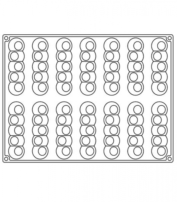 Forma Silicon Bachour, Monoportii Pelota, 13 x 3.2 x h 2.8 cm, 90 ml, 14 cavitati [2]