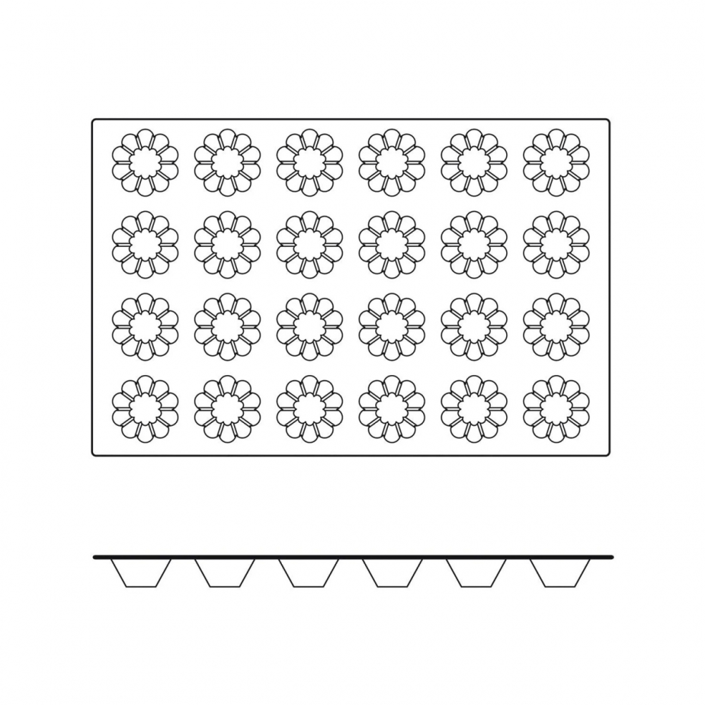 Forma Silicon Brioche/Savarina Monoportii Ø 7.9 x H 3.5 cm, 24 cavitati, 84 ml ( SQ001) [3]